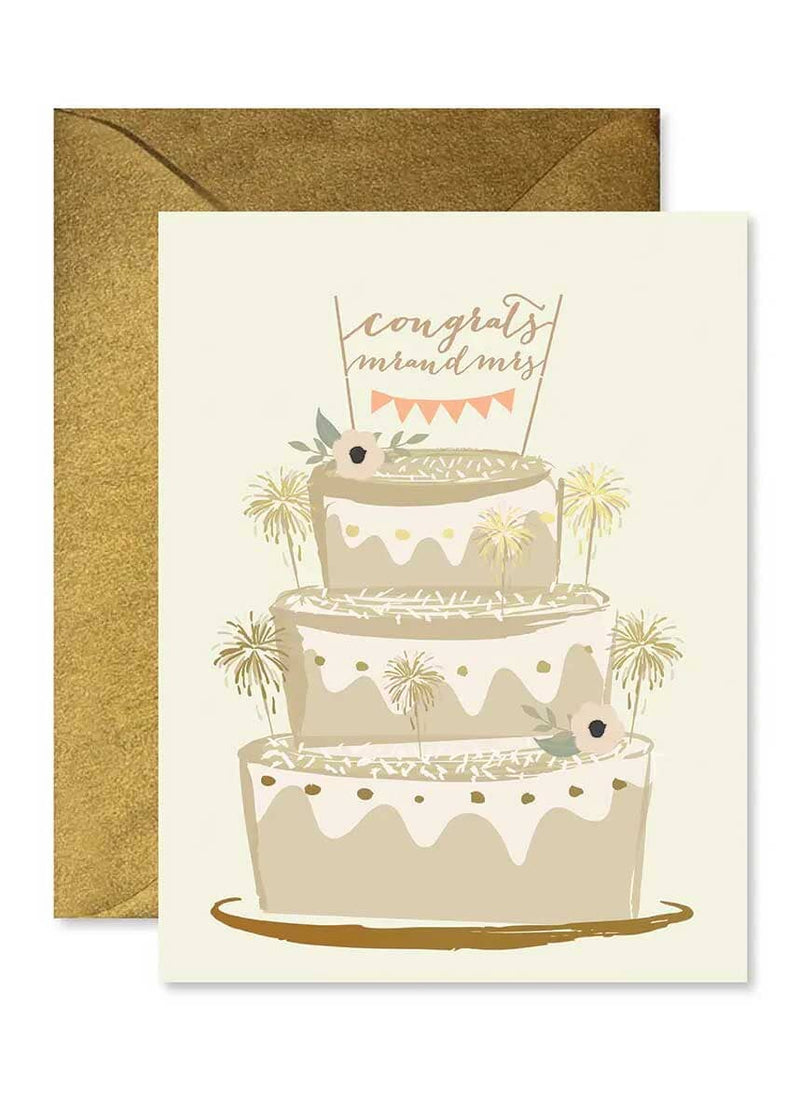 Sparkler Cake Wedding Card