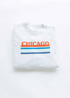 Chicago Retro Stripe Champion Sweatshirt - Red & Blue Combo