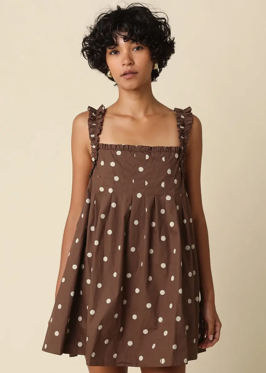 Camila Polka Dot Babydoll Mini Dress