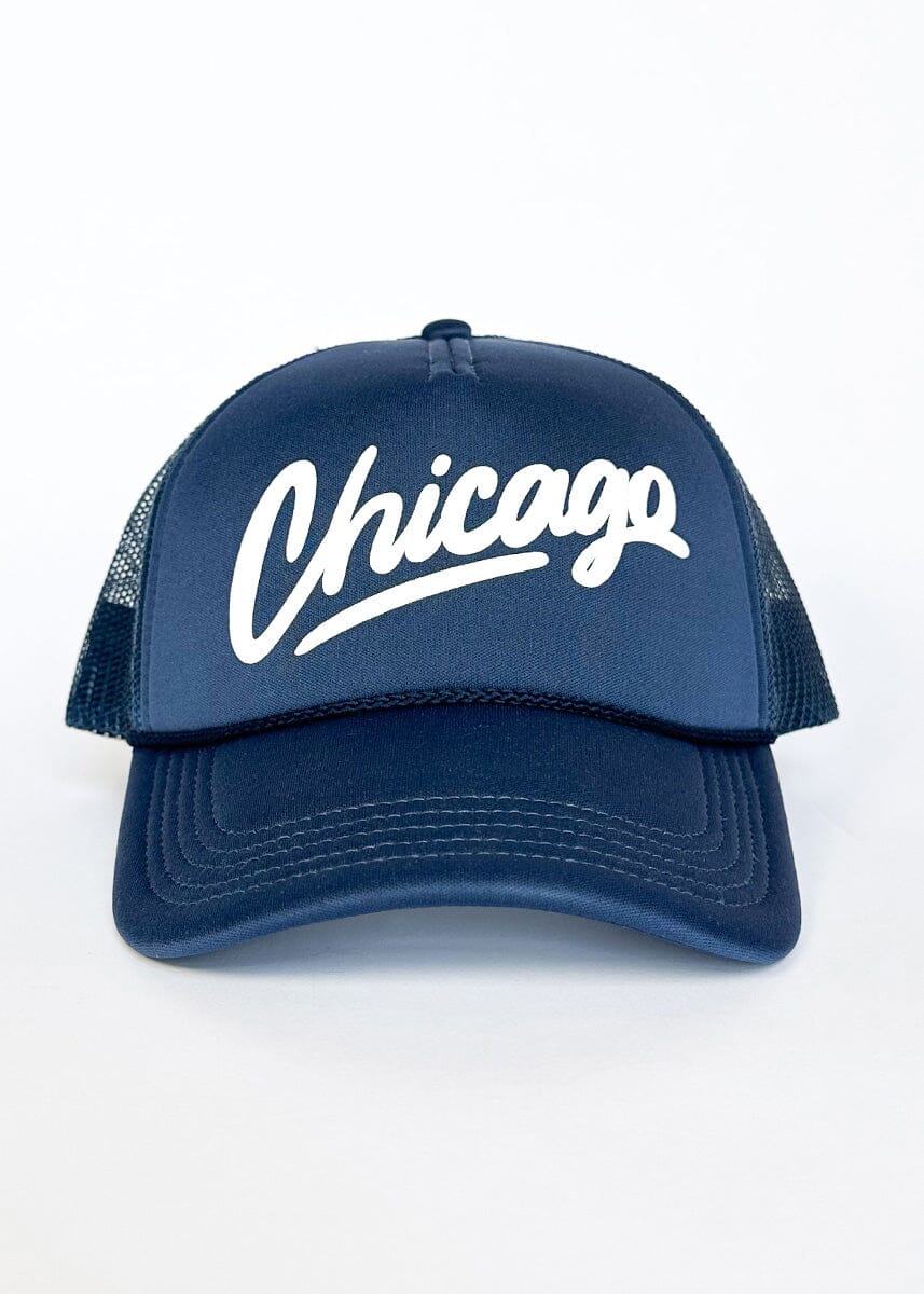Chicago Script Trucker Hat - Navy – Alice & Wonder display picture 1