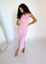 Gabrielle Ribbed Bodycon Midi Dress - Pink Lavender