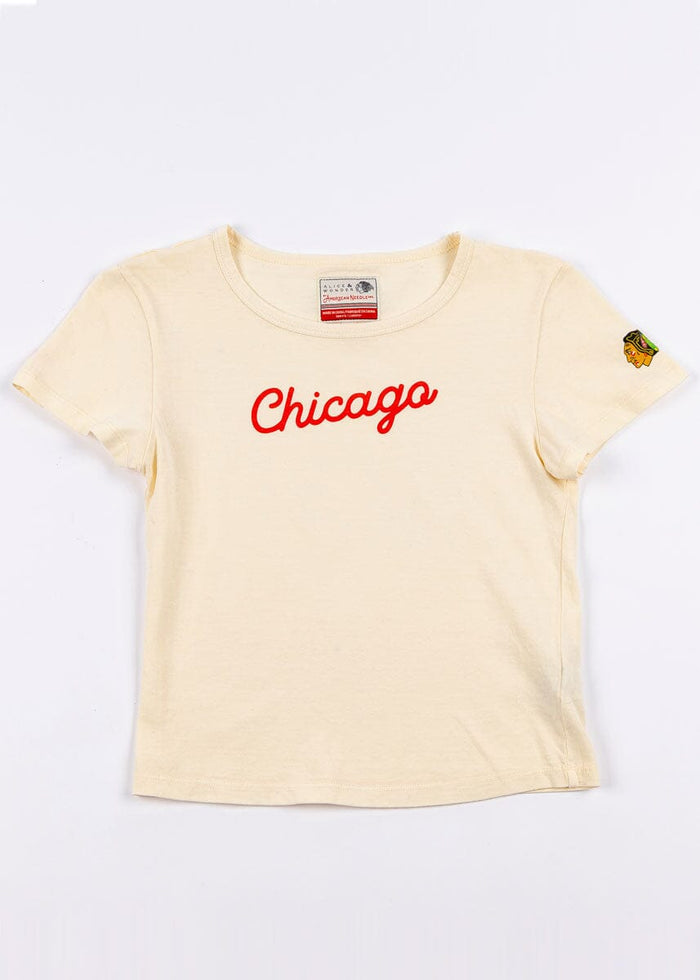 Blackhawks Script Baby Tee - Cream