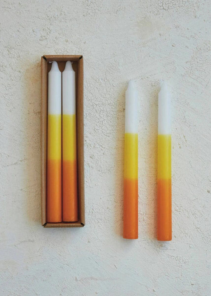 Candy Corn Striped Taper Candles