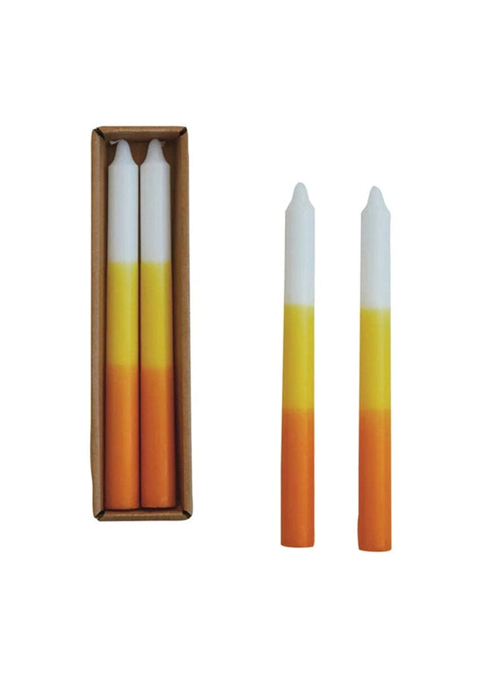Candy Corn Striped Taper Candles