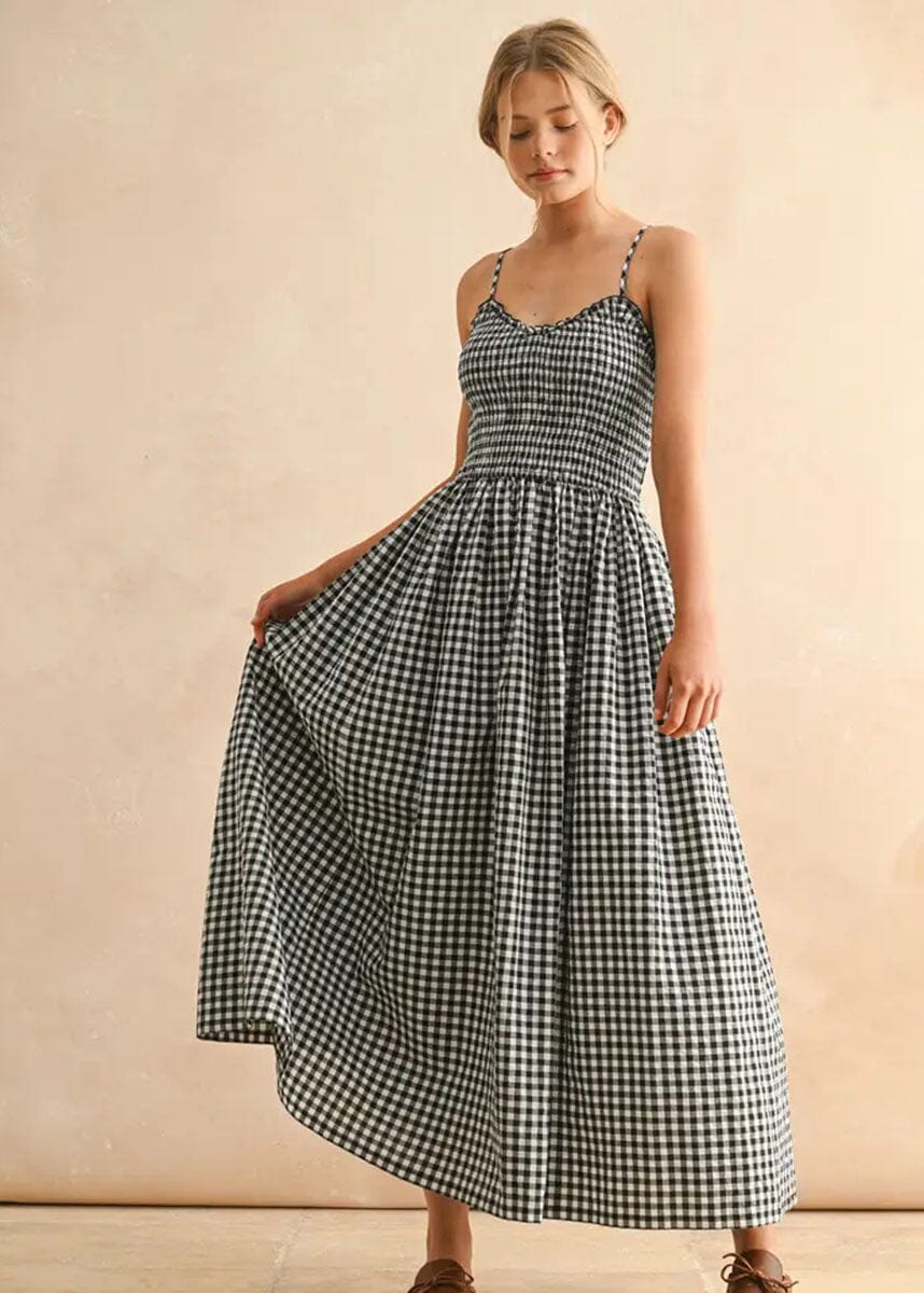gingham print maxi dress Bonnie Gingham Print Maxi Dress