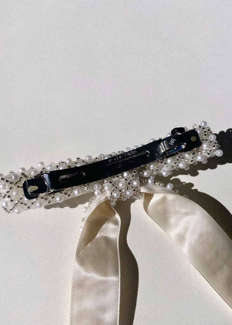 Embellished Pearl Oversized Hair Bow Hair Clip