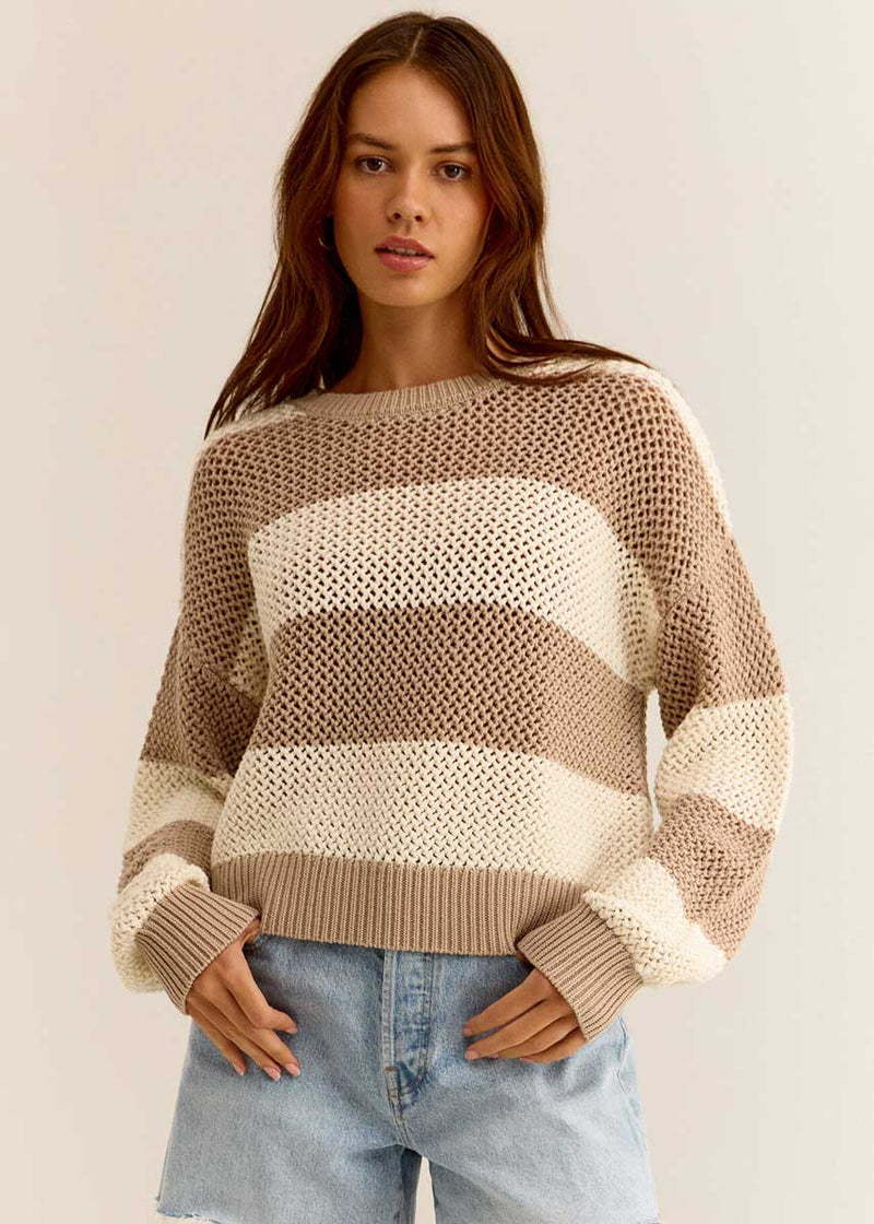 Broadbeach Stripe Sweater - Putty
