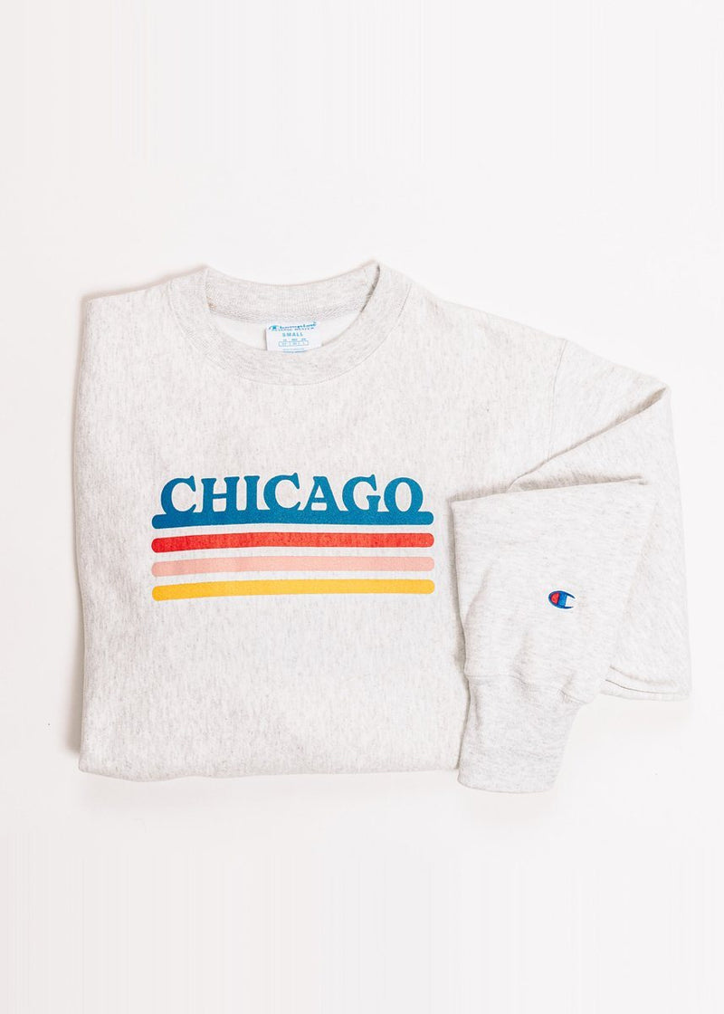 Hyret Usikker hylde Chicago Retro Stripe Champion Sweatshirt - Blue Combo – Alice & Wonder