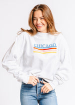 Chicago Retro Stripe Champion Sweatshirt - Blue Combo