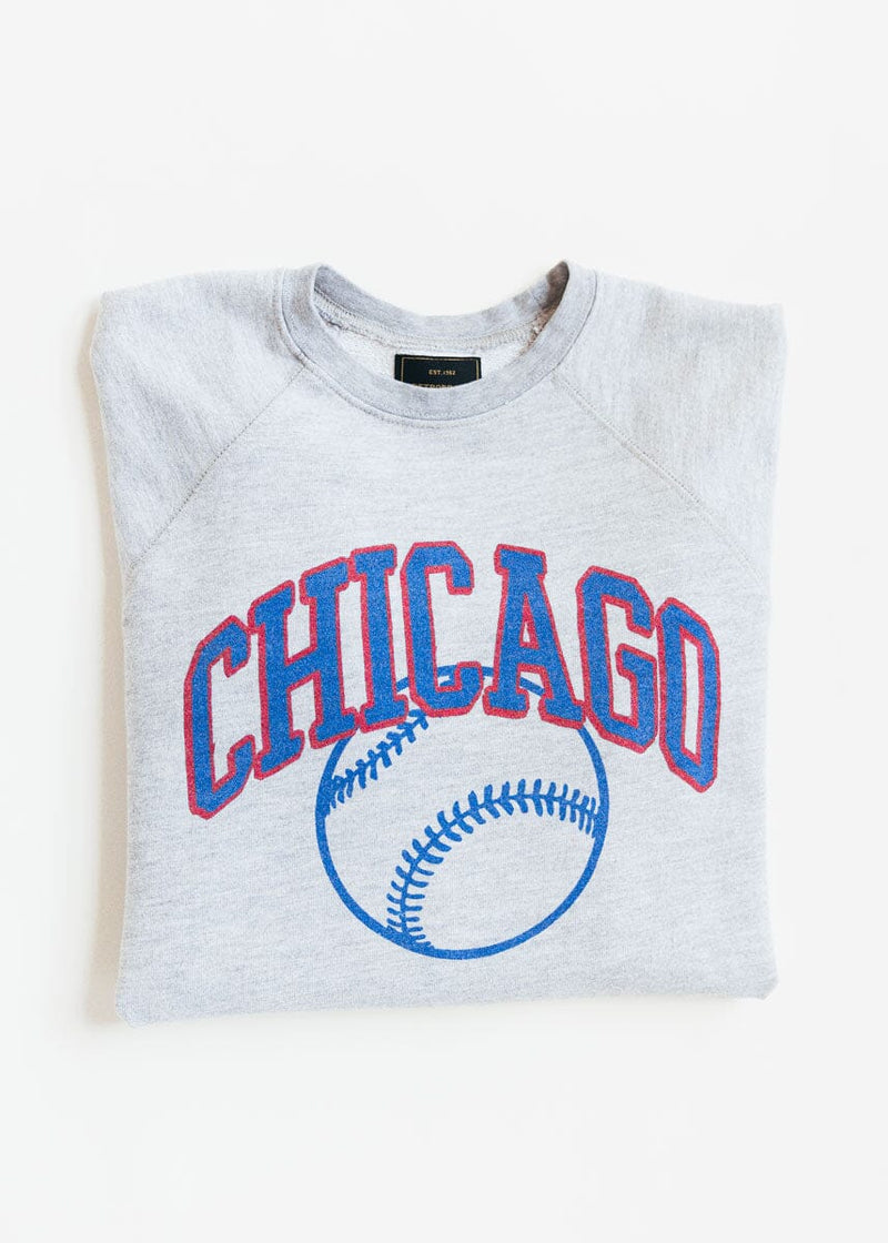 Chicago Baseball Vintage Crewneck - Heather Grey