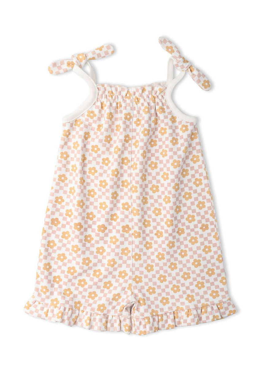 Organic Ruffle Jumpsuit - Pop Floral