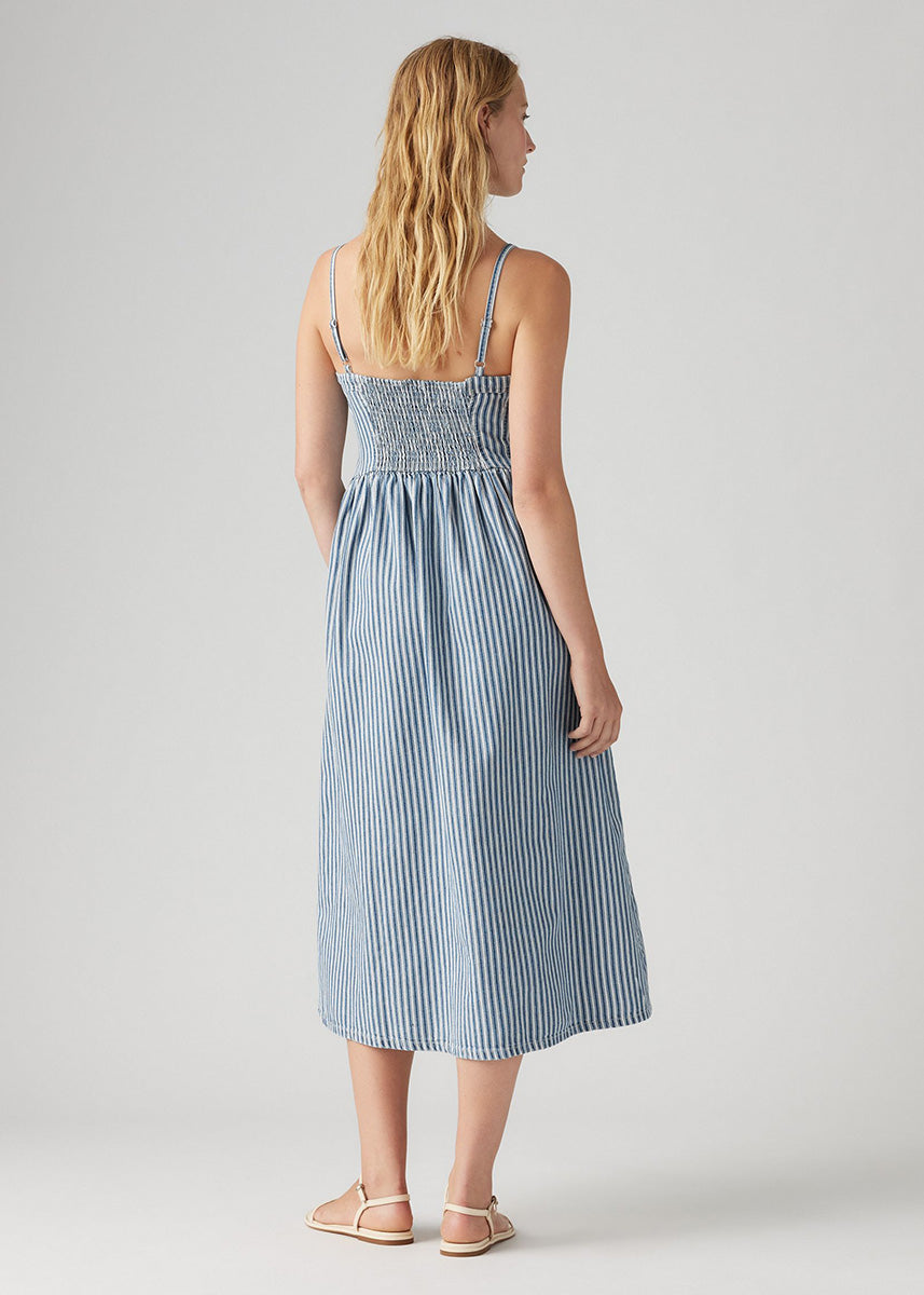 Alessie Bustier Dress - Mischa Stripe Denim