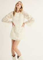 Tilda Eyelet Shift Dress - Cream Floral