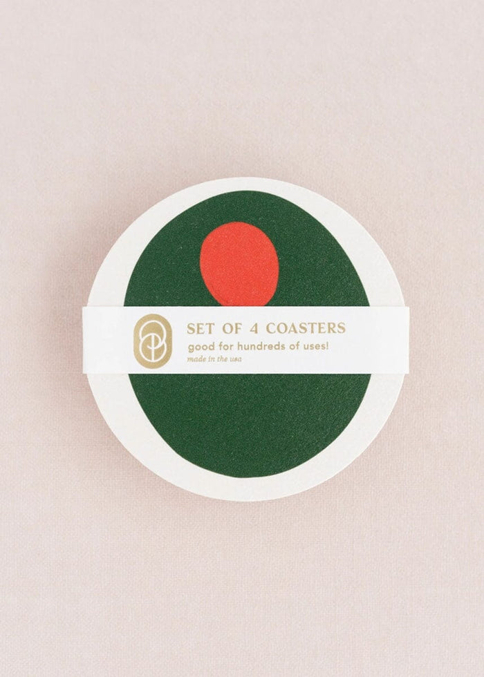 Pimento Olive Coasters - Set of 4