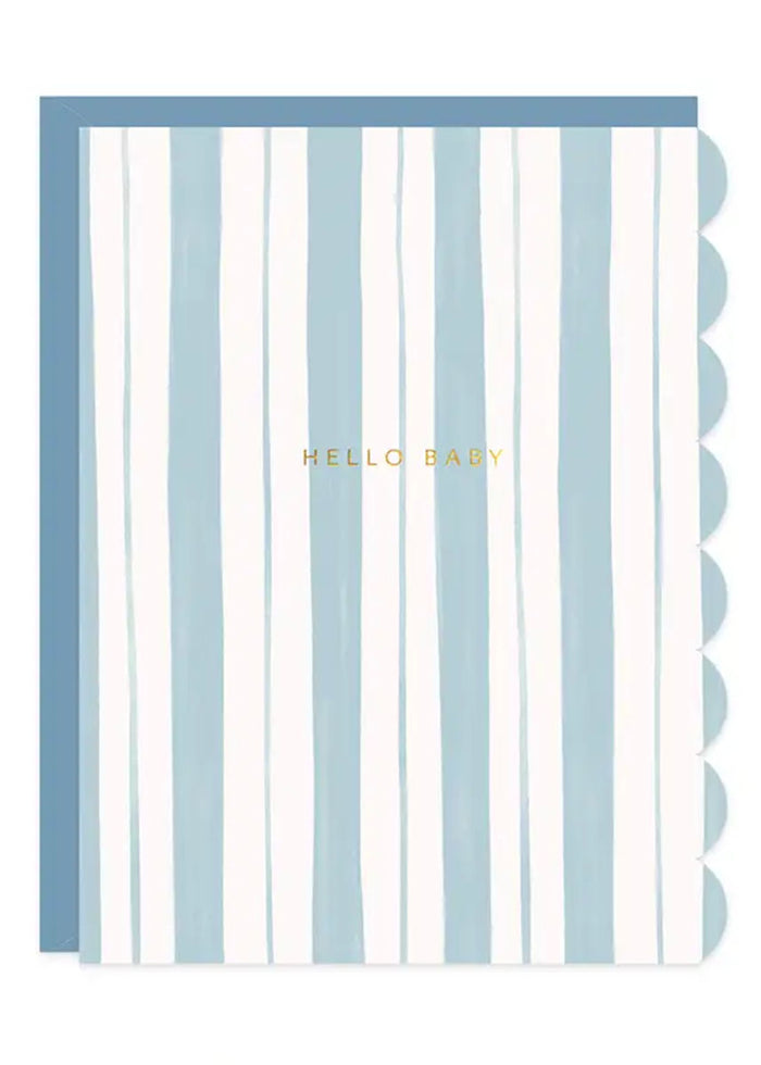 Blue Stripes Baby Card