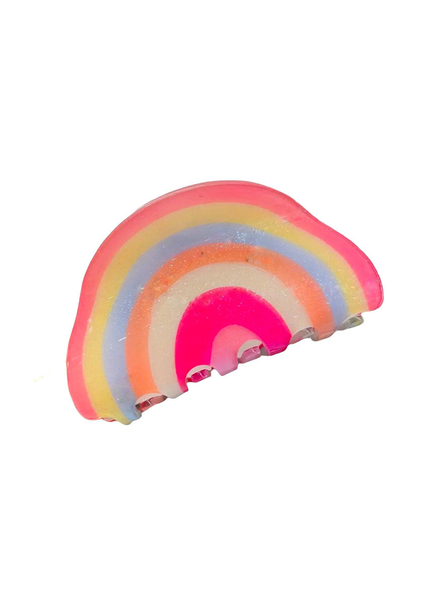 Bright Rainbow Glitter Hair Claw Clip