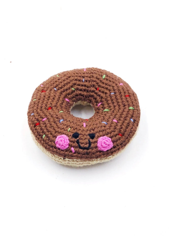 Plush Donut Rattle - Chocolate