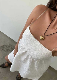 Susie Lace Up Mini Dress - White