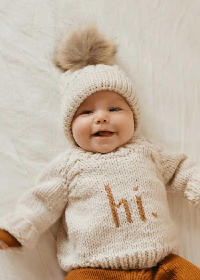 Hi. Crew Neck Sweater - Pecan