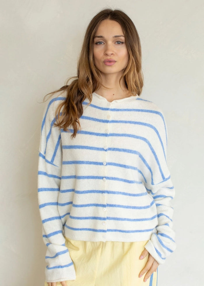 Piper Cabana Striped Cardigan - Ivory