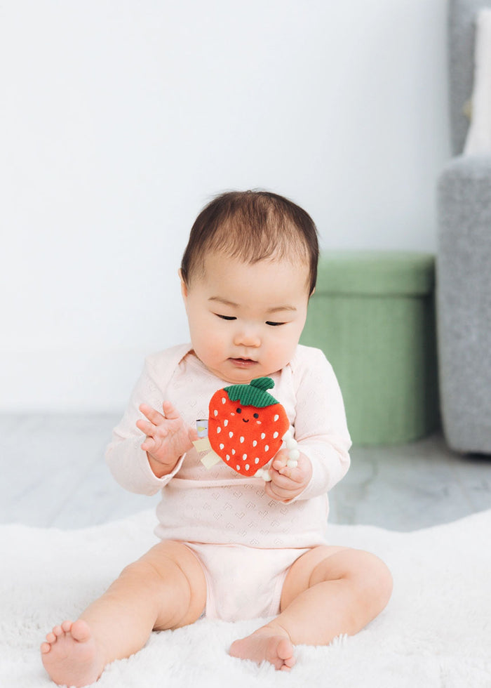 Strawberry Crinkle Baby Teether