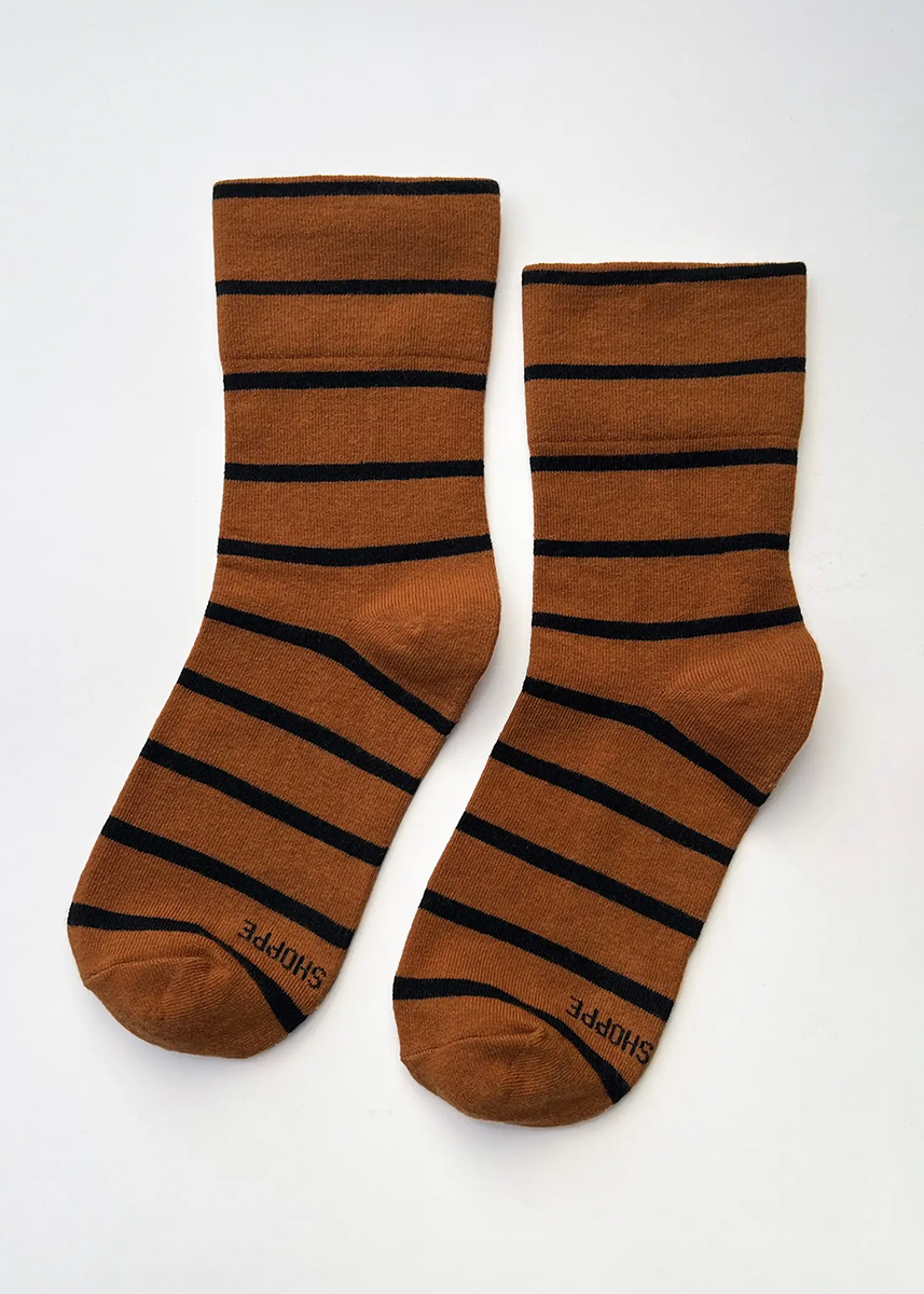 Wally Stripe Socks - Camel
