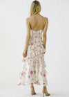 Jessa Floral Ruffle Maxi Dress - Ivory & Pink