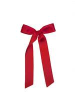 Small Satin Bow Sash Clip - Ruby