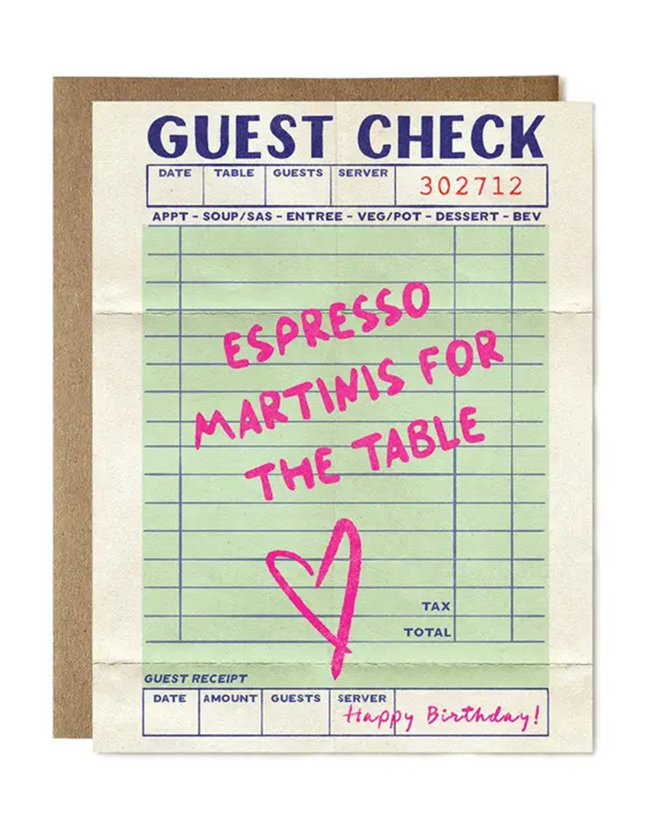 Martinis For The Table Birthday Card