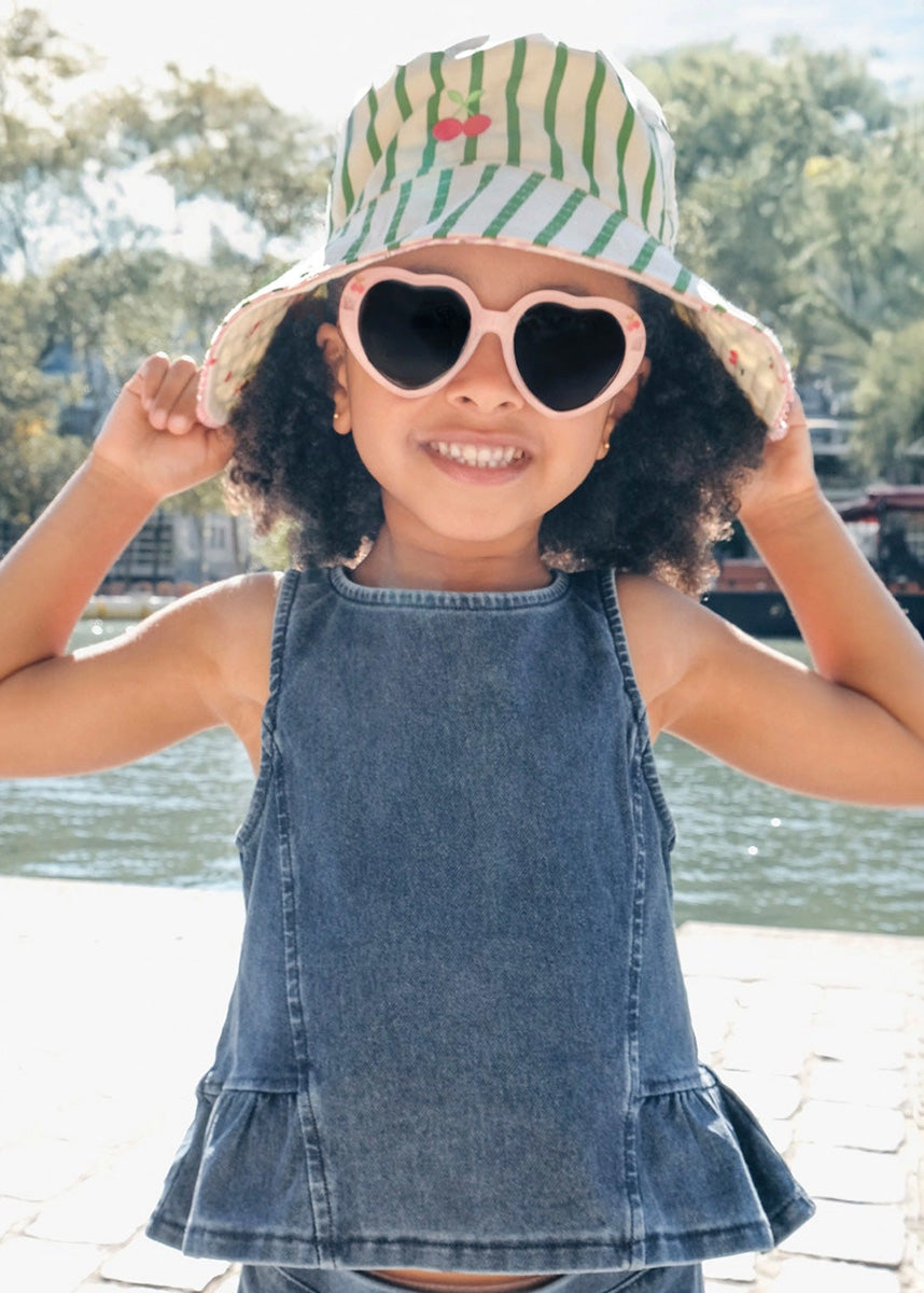 Cherry Kiss Stripy Reversible Sun Hat