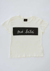Oui Bebe Vintage Cursive T-Shirt - Black
