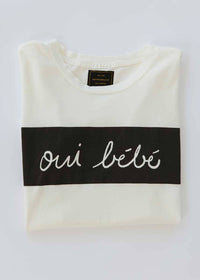 Oui Bebe Vintage Cursive T-Shirt - Black