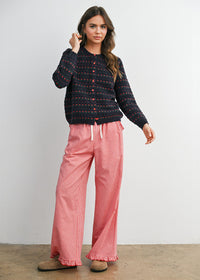 Vera Floral Cardigan - Navy & Red