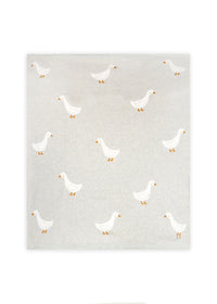Organic Jacquard Sweater Knit Baby Blanket - Duck Waddle