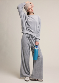 Soft Touch Velvet Sweatshirt - Grey