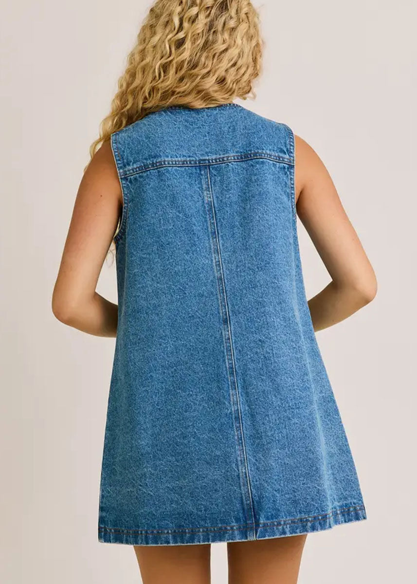 Remi Denim Mini Dress - Denim Blue