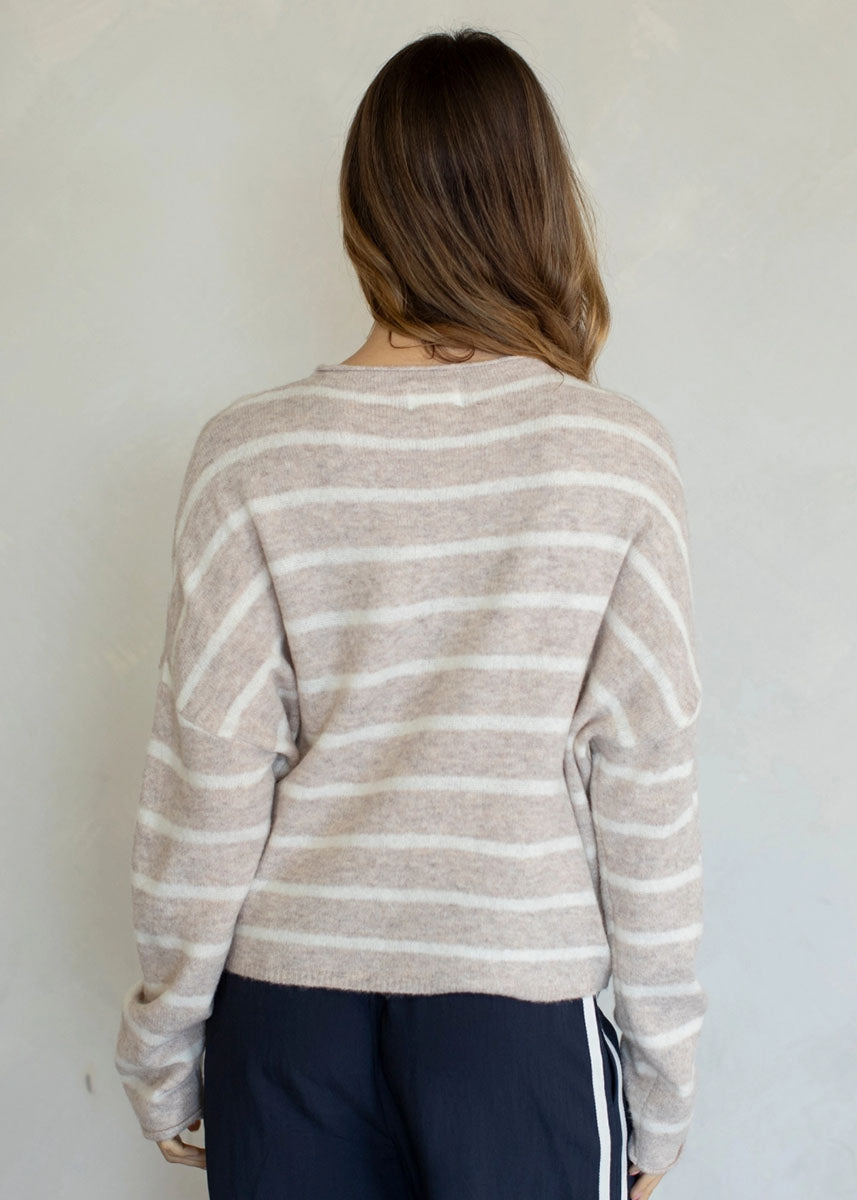 Piper Cabana Striped Cardigan - Beige