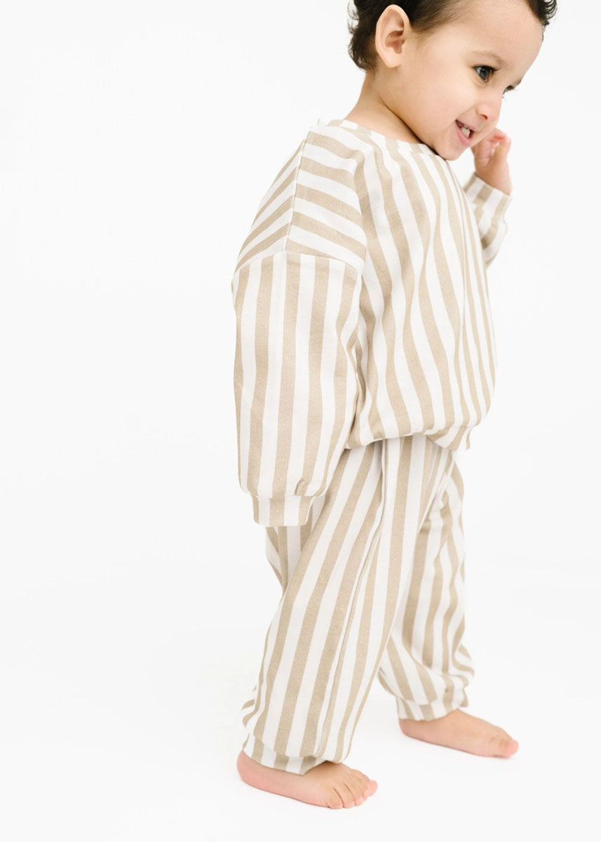 Stripe Sweatsuit Set - Olive