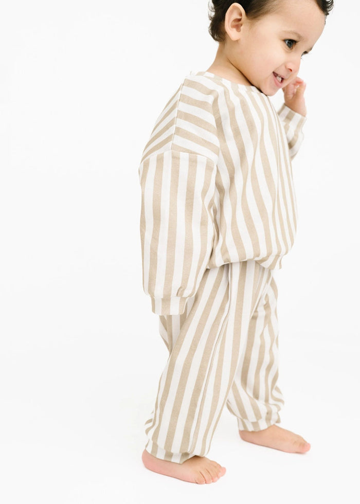 Stripe Sweatsuit Set - Olive