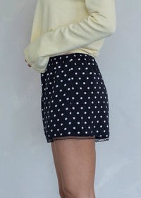 Polly Polka Dot Satin Shorts - Black