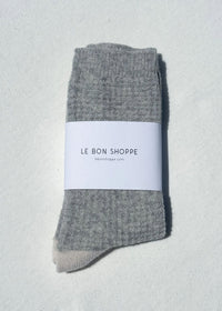 Wool Waffled Socks - Stone & Cream