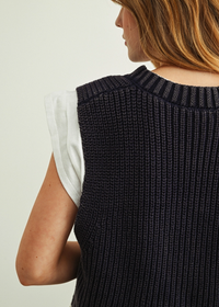 Meeya Sweater Vest Top Combo - Navy
