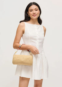 Rachel Beaded Straw Clutch - Natural