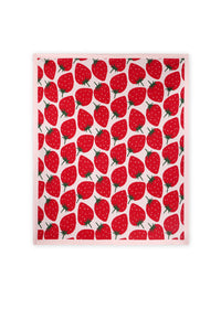 Organic Jacquard Sweater Knit Baby Blanket - Strawberry Fields