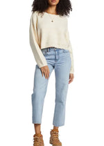 Chasing Light Cropped Sweater - White Cap