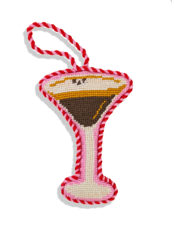 Needlepoint Icon Ornament - Espresso Martini