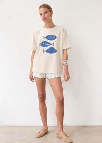 Fish Graphic Tee - Dove