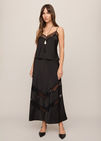 Kori Lace Inset Skirt - Black