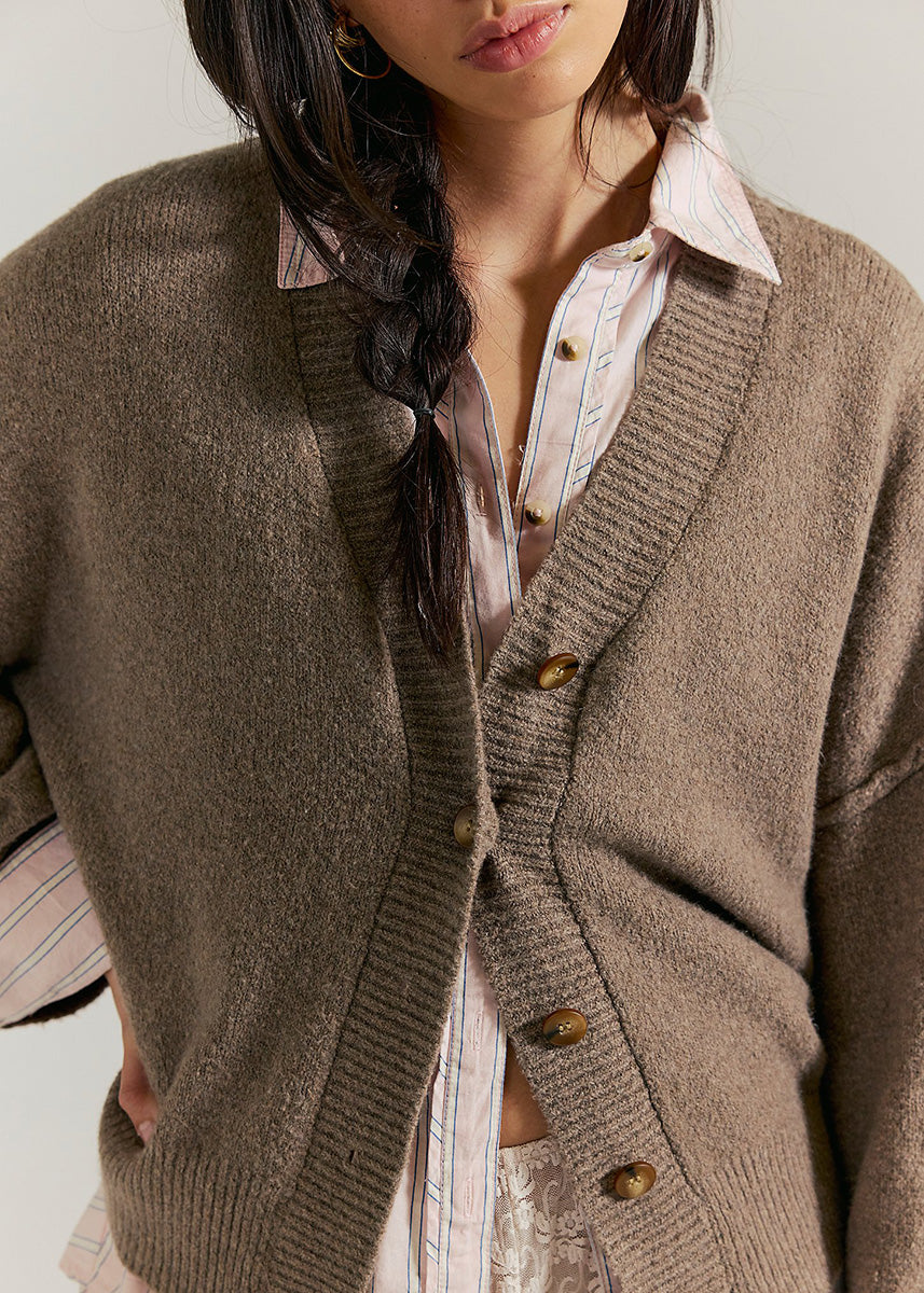 Cool Of The Night Cardi - Mocha Melange