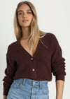 Toasty Babe Knit Cropped Cardigan - Chocolate